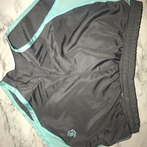 blue and grey gym shorts